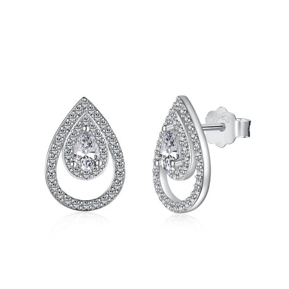 [LORA]Sparkling Delicate Water Drop Shape Daily Earrings