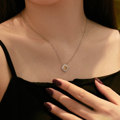 [LORA]Sparkling Asscher Cut Necklace