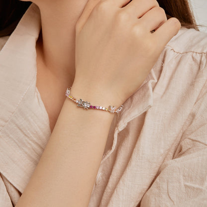 [LORA]Ornate Colorful Butterfly Shape Round Cut Daily Bracelet