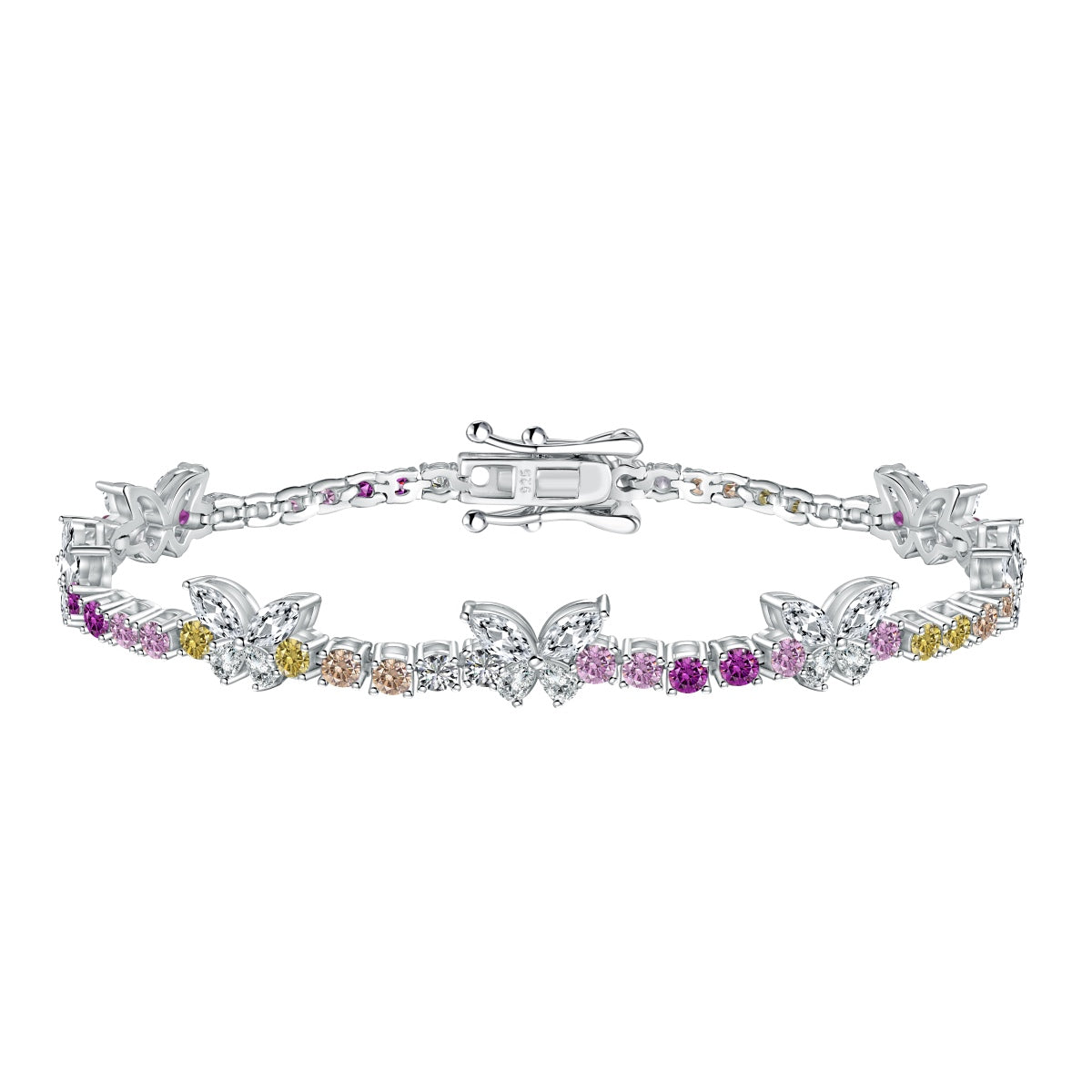 [LORA]Ornate Colorful Butterfly Shape Round Cut Daily Bracelet
