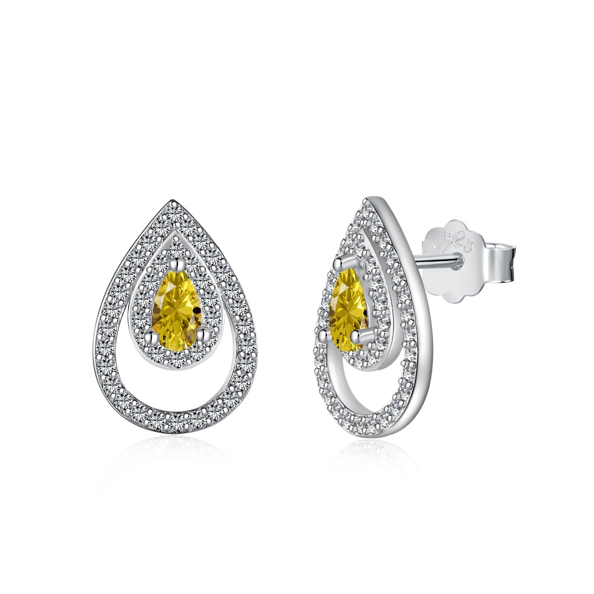[LORA]Sparkling Delicate Water Drop Shape Daily Earrings
