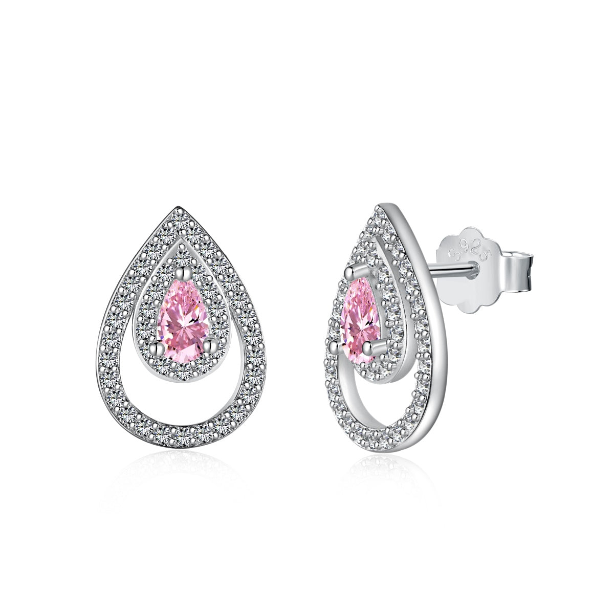 [LORA]Sparkling Delicate Water Drop Shape Daily Earrings