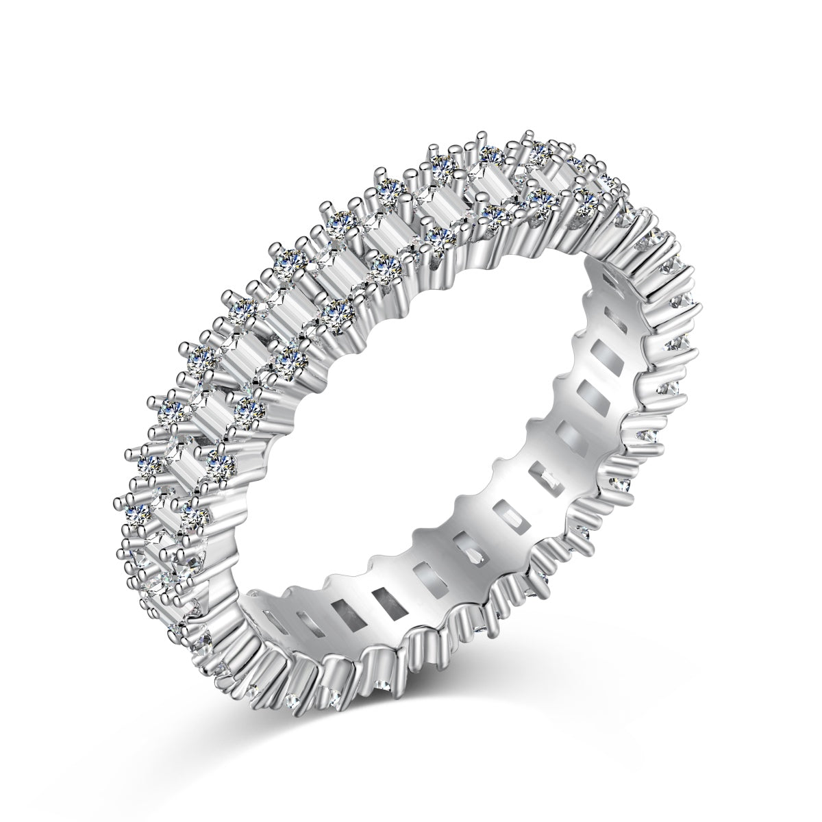 [LORA]Splashy Ornate Emerald Cut Cocktail Ring