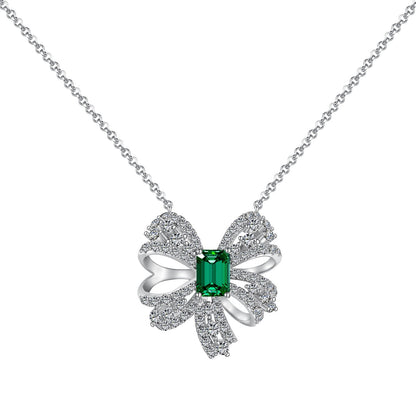 [LORA]Luxurious Flower Shape Emerald Cut Necklace