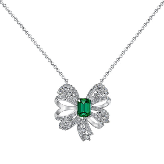 [LORA]Luxurious Flower Shape Emerald Cut Necklace