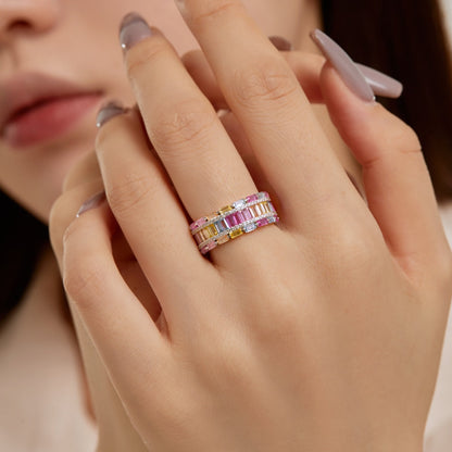[LORA]Dazzling Colorful Radiant Cut Party Ring