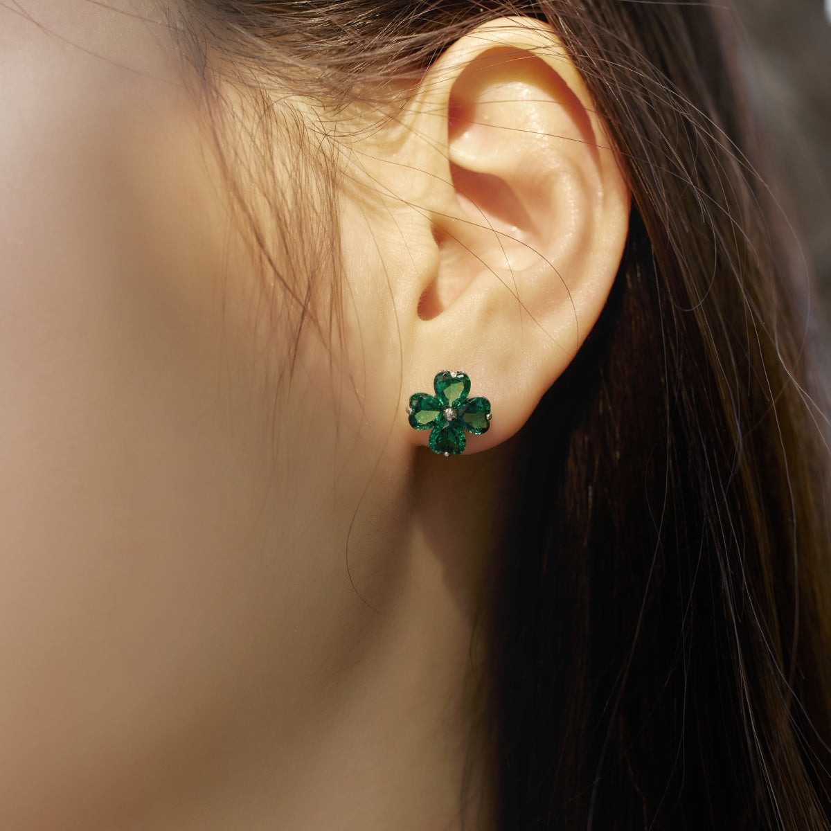 [LORA]Four-Leaf Clover Ball Earrings