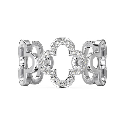 [LORA]Hollow Design Four-Leaf Clover Flower Shape Ring