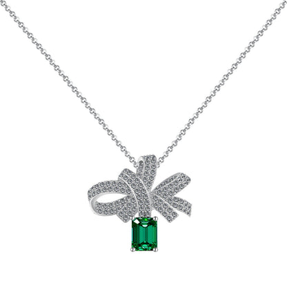 [LORA]Luxurious Flower Shape Emerald Cut Necklace