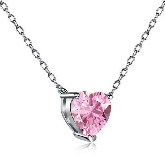 [LORA]Heart Shape Main Stone Pendant Collarbone Necklace