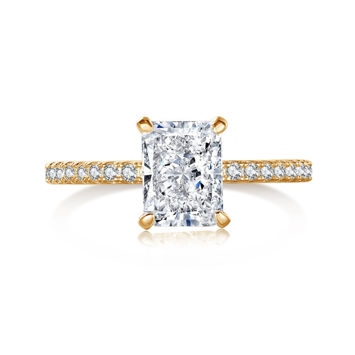 [LORA]2.0 Carat Dazzling Sparkling Radiant Cut Party Ring