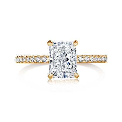 [LORA]2.0 Carat Dazzling Sparkling Radiant Cut Party Ring