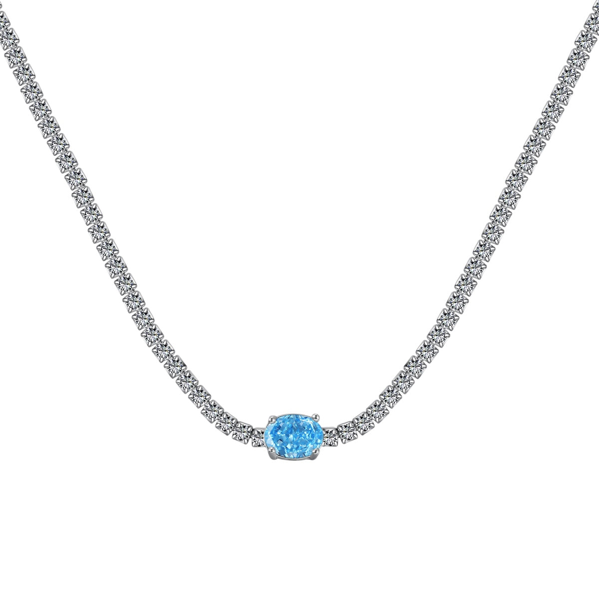 [LORA]1.0 Carat Shining Oval Cut Necklace