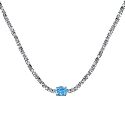 [LORA]1.0 Carat Shining Oval Cut Necklace