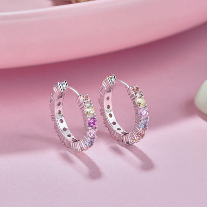 [LORA]Radiant Colorful Round Cut Earrings