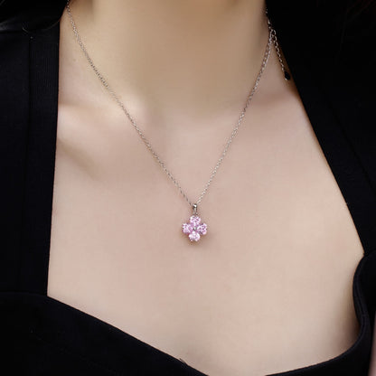 [LORA]Heart-Shaped Four-Leaf Clover Bead Necklace