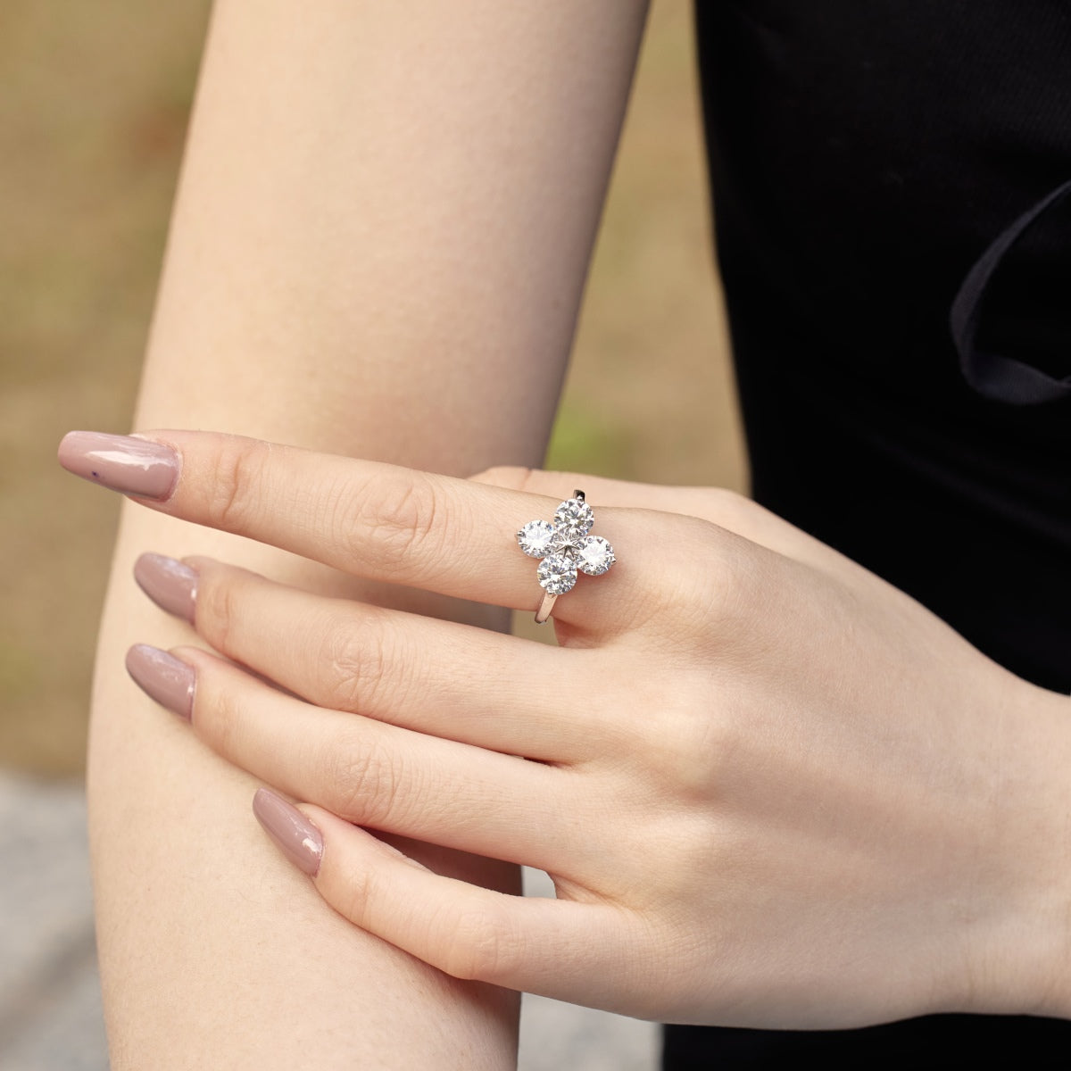[LORA]Four-Leaf Clover Eight-Pointed Star Ring