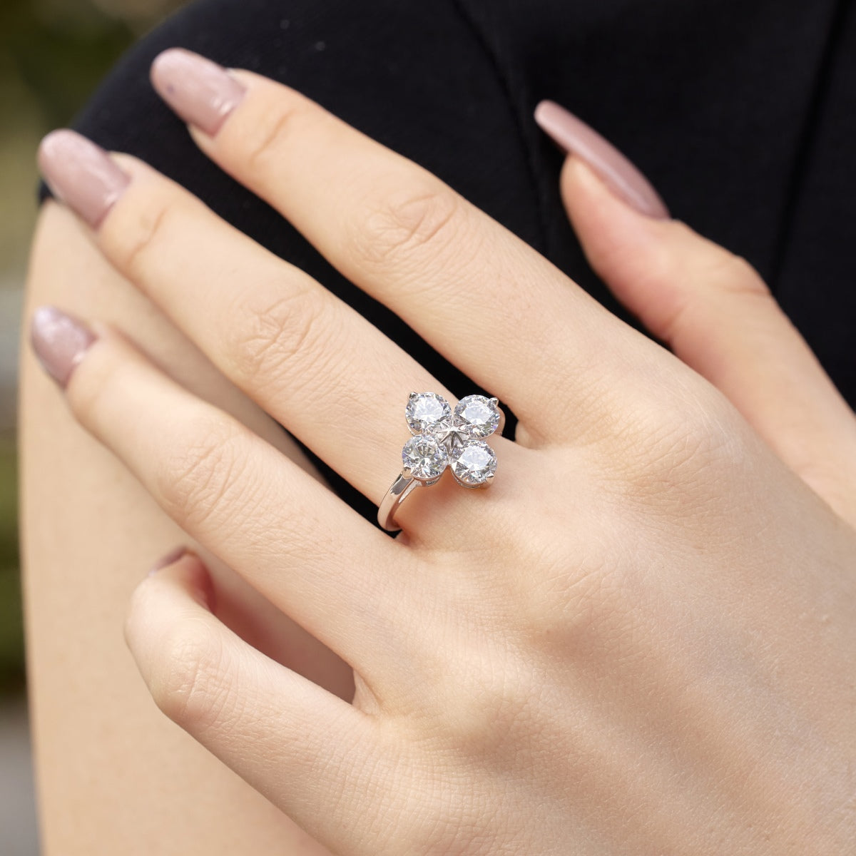 [LORA]Four-Leaf Clover Eight-Pointed Star Ring