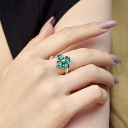 [LORA]Four-Leaf Clover Eight-Pointed Star Ring
