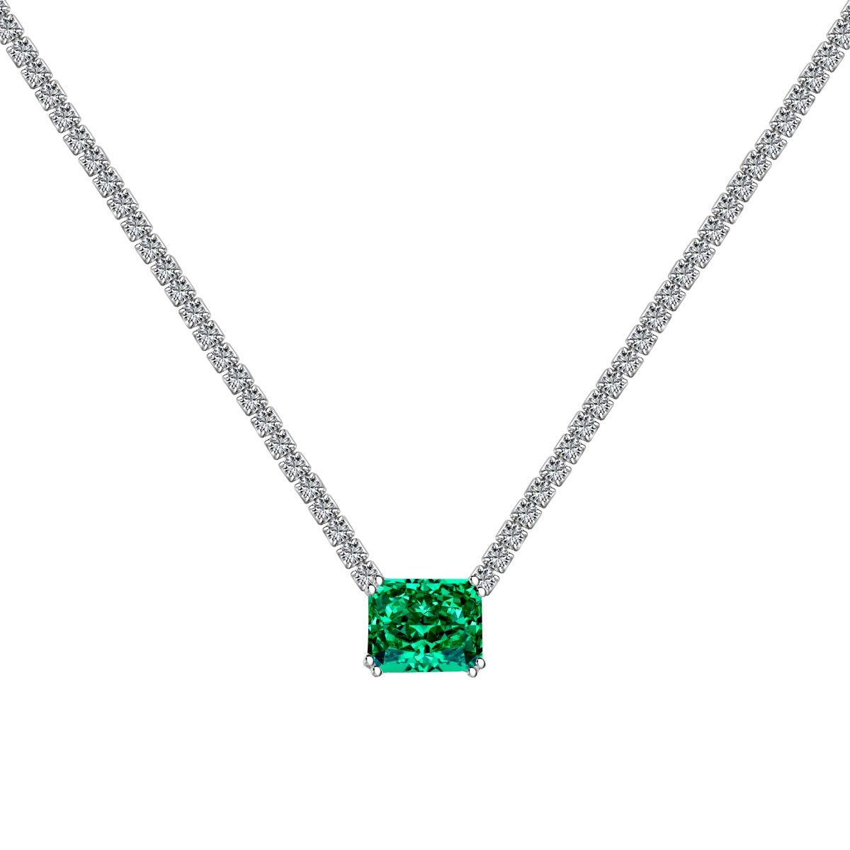 [LORA]4.0 Carat Elegant Radiant Cut Necklace