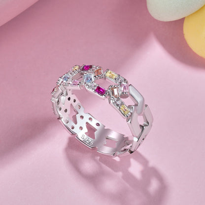 [LORA]Sparkling Vibrant Emerald Cut Daily Ring