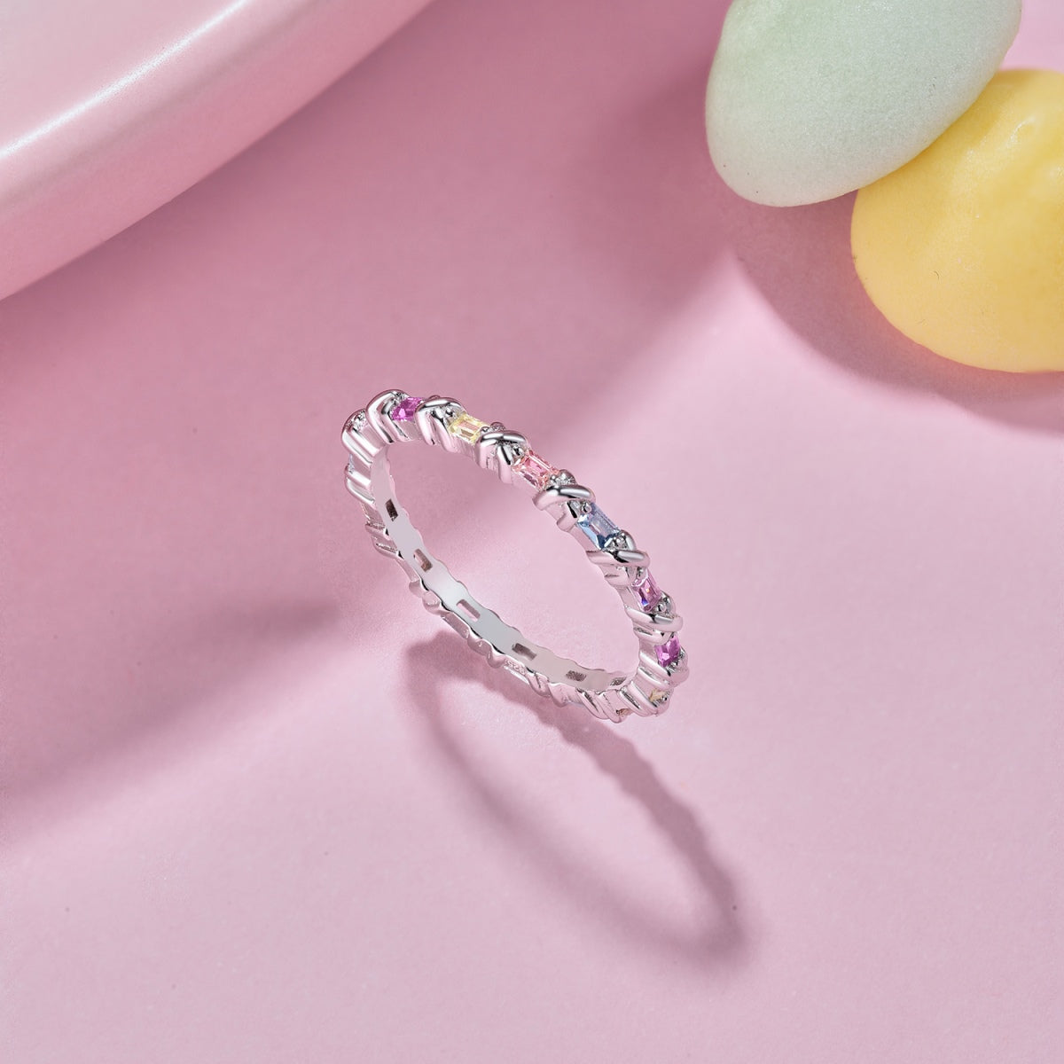 [LORA]Charming Colorful Round Cut Daily Ring