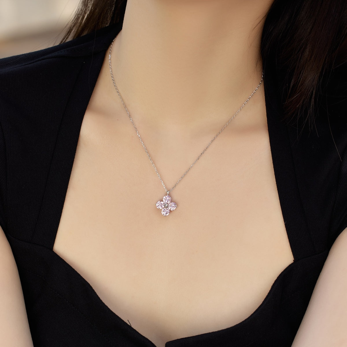 [LORA]Four-Leaf Clover And Eight-Pointed Star Necklace