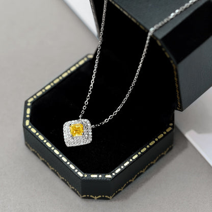 [LORA]Sparkling Asscher Cut Necklace