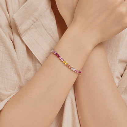 [LORA]Luxurious Colorful Romantic Heart Shape Lover Bracelet