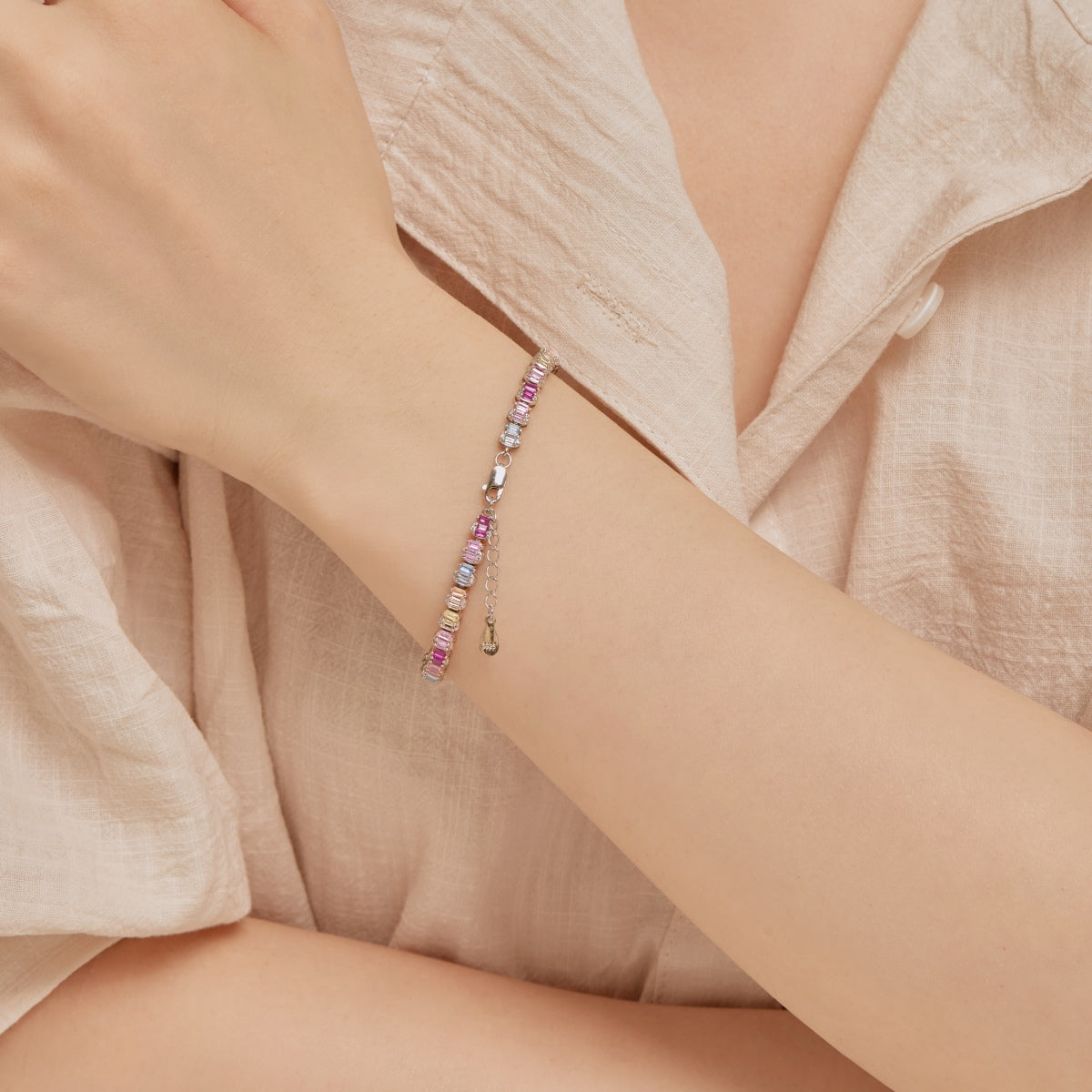 [LORA]Delicate Colorful Emerald Cut Party Bracelet