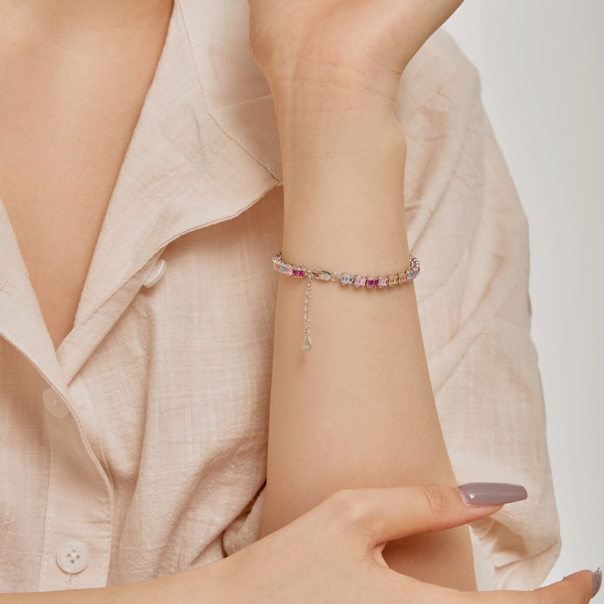[LORA]Delicate Colorful Emerald Cut Party Bracelet