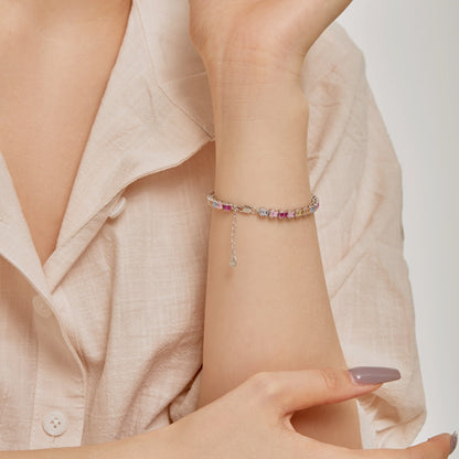 [LORA]Delicate Colorful Emerald Cut Party Bracelet