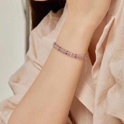 [LORA]Dainty Radiant Emerald Cut Daily Bracelet
