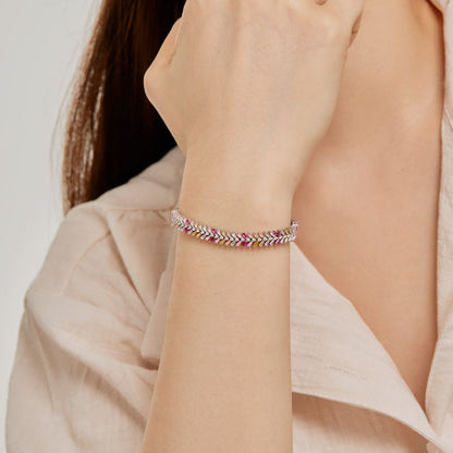 [LORA]Dainty Radiant Emerald Cut Daily Bracelet
