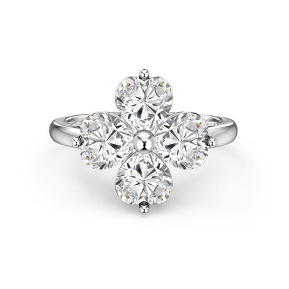 [LORA]Heart-shaped Four-Leaf Clover Ball Ring