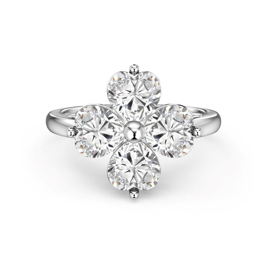 [LORA]Heart-shaped Four-Leaf Clover Ball Ring