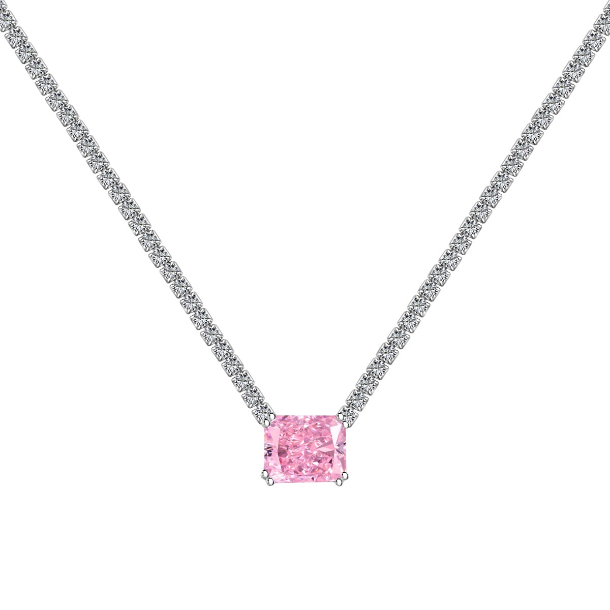 [LORA]4.0 Carat Elegant Radiant Cut Necklace