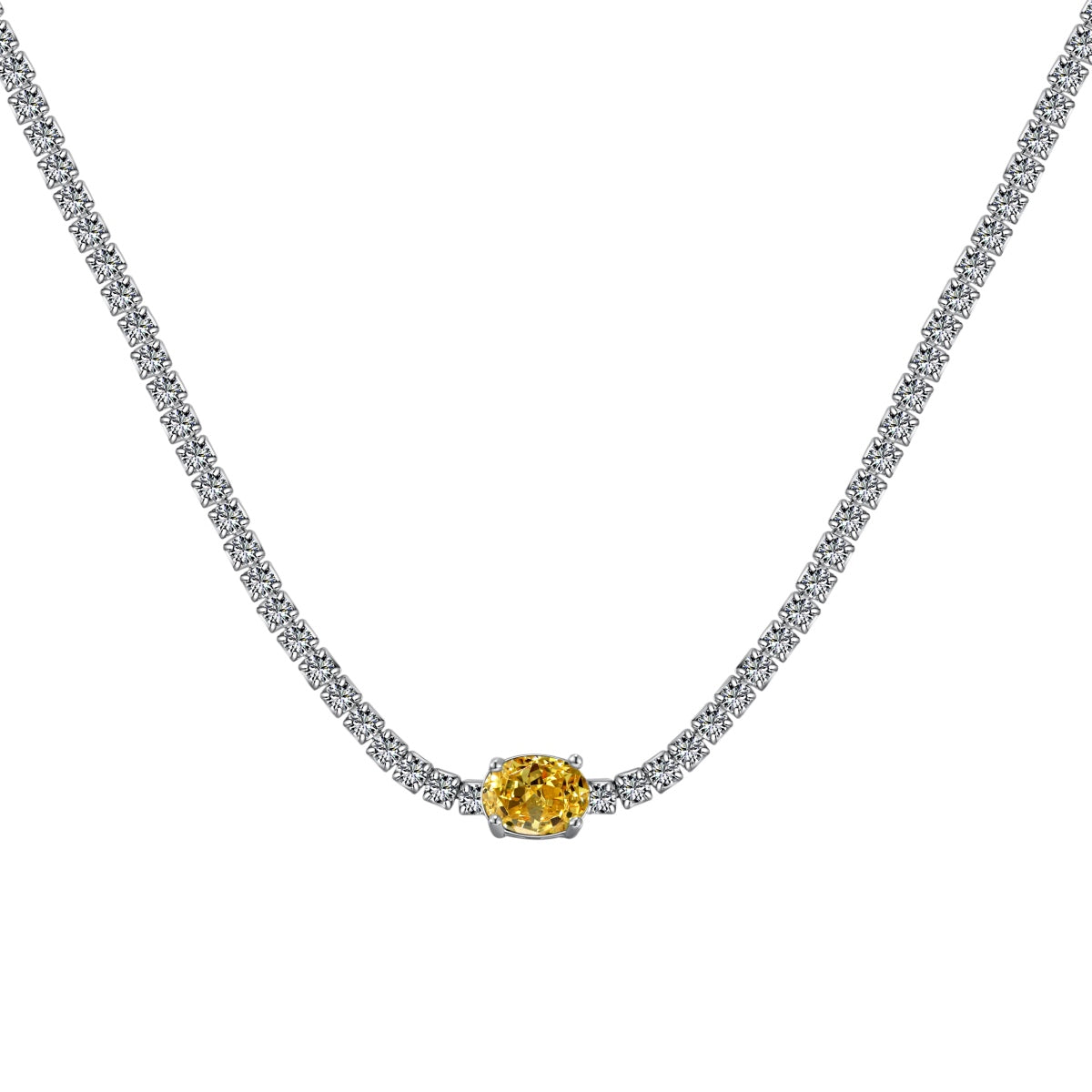 [LORA]1.0 Carat Shining Oval Cut Necklace