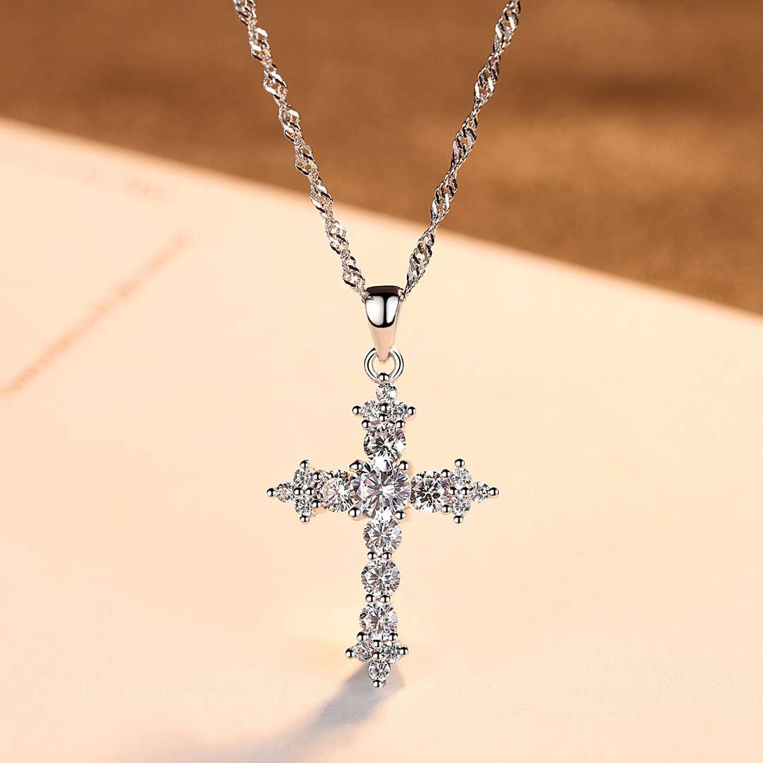 [LORA]Delicate Cross Shape Necklace