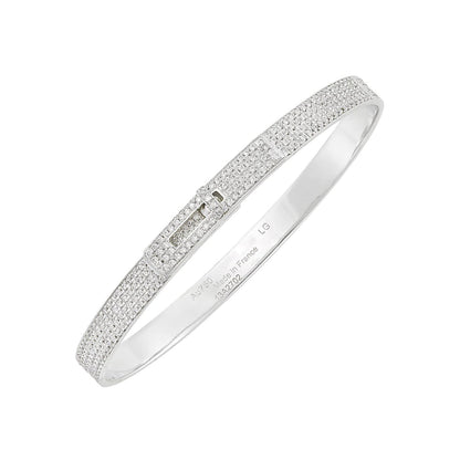 [LORA]HM KELLY BRACELET IN SILVER AND FULL PAVE DIAMOND