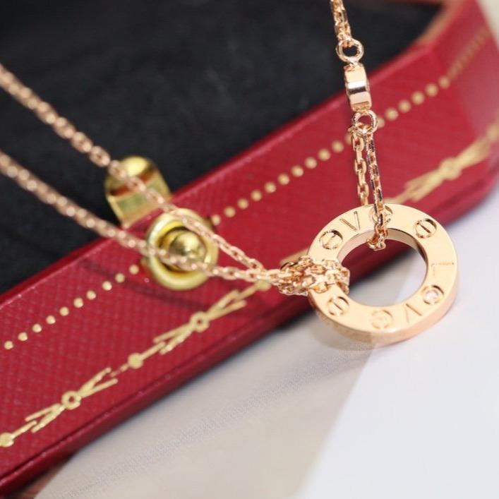 [LORA]LOVE NECKLACE ADJUSTABLE ROSE GOLD 2 DIAMOND