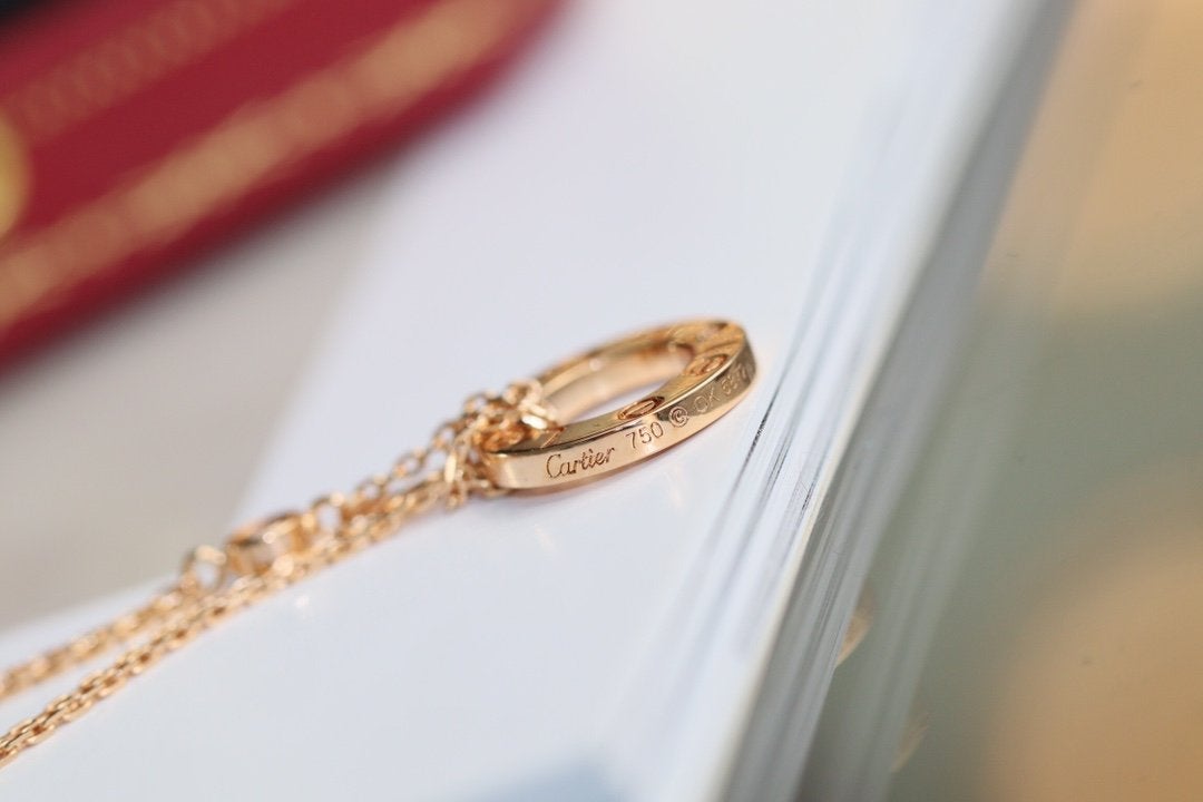 [LORA]LOVE NECKLACE ADJUSTABLE ROSE GOLD 2 DIAMOND