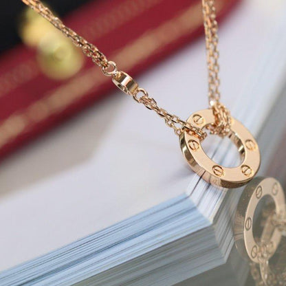 [LORA]LOVE NECKLACE ADJUSTABLE ROSE GOLD 2 DIAMOND