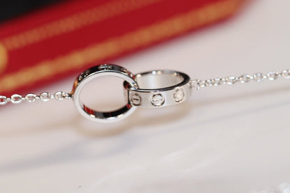 [LORA]LOVE NECKLACE PINK GOLD AND SILVER