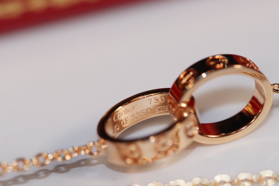 [LORA]LOVE NECKLACE PINK GOLD AND SILVER