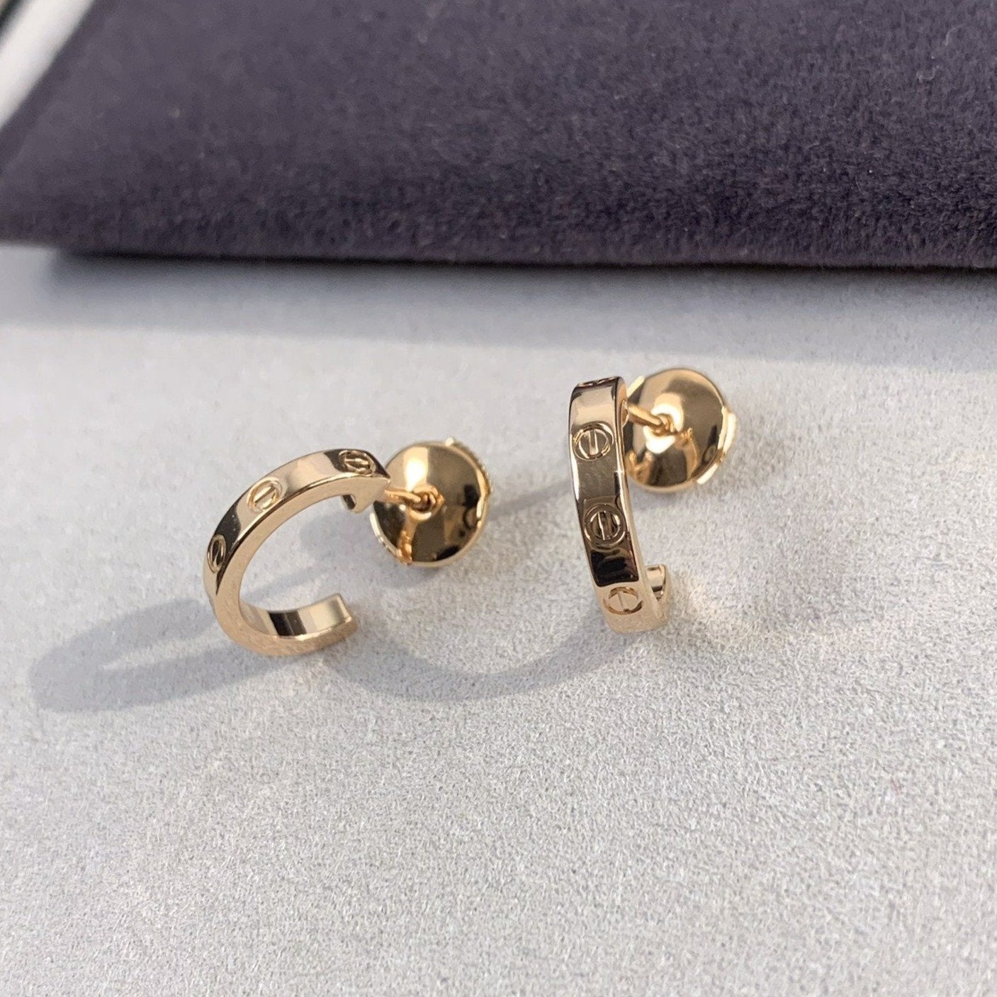 [LORA]LOVE EARRINGS 2.65MM PINK GOLD