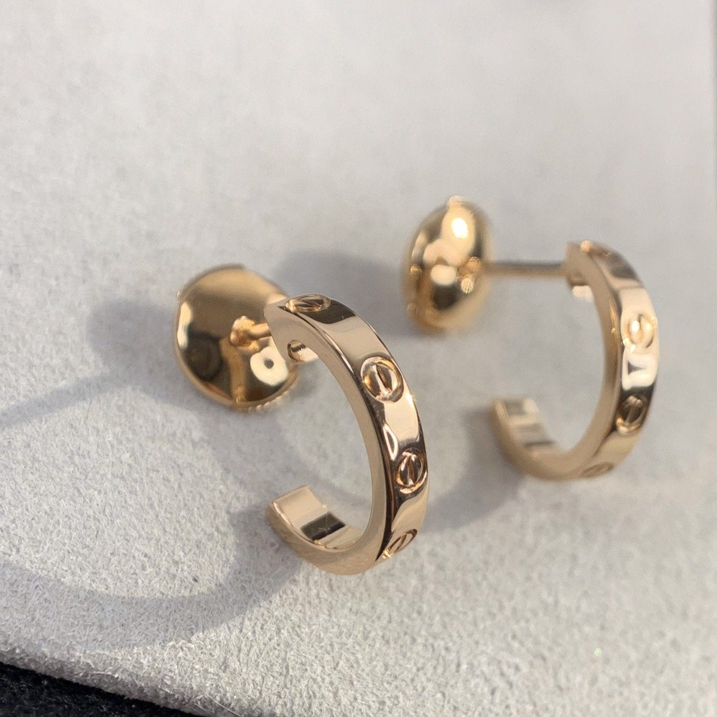 [LORA]LOVE EARRINGS 2.65MM PINK GOLD
