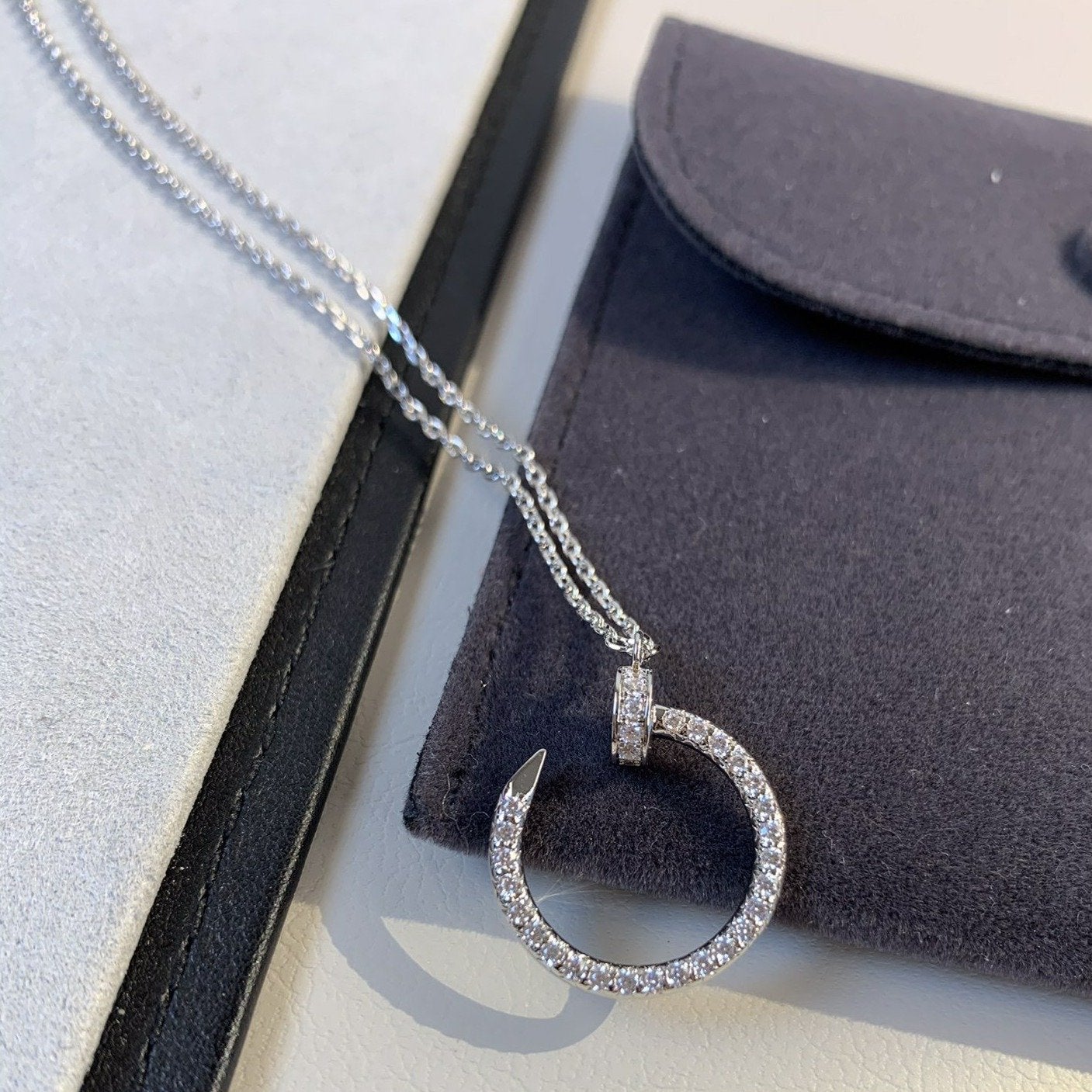 [LORA]JUSTE NECKLACE SILVER DIAMONDS