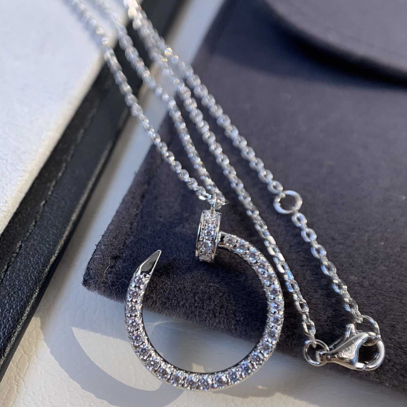[LORA]JUSTE NECKLACE SILVER DIAMONDS