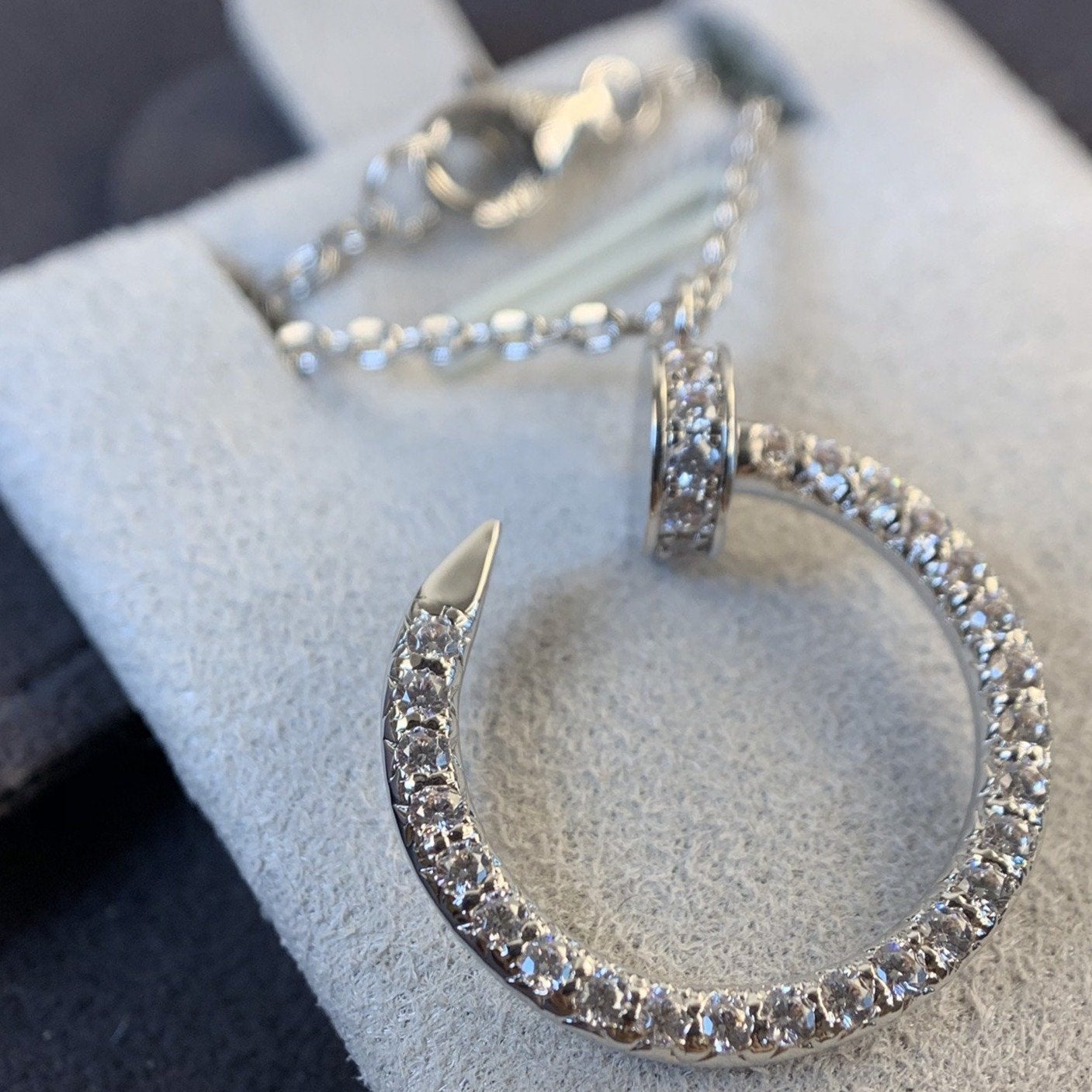 [LORA]JUSTE NECKLACE SILVER DIAMONDS